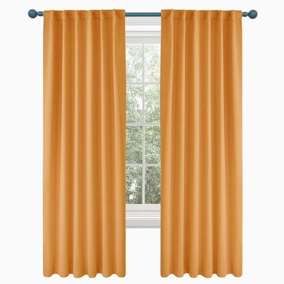 Deconovo Solid Back Tab and Rod Pocket Curtains 52x84 , Set Of 2 - Picture 2 of 4